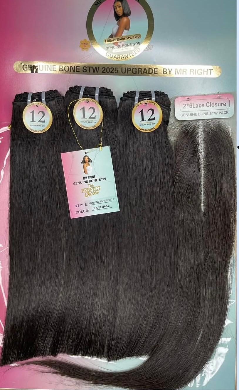 Mr Right Bone Stw Black +kim K Closure