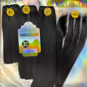 Fancy Bone Straight Black 4*4 Layers