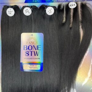 Fancy Bone Straight Black+4*4 Closure