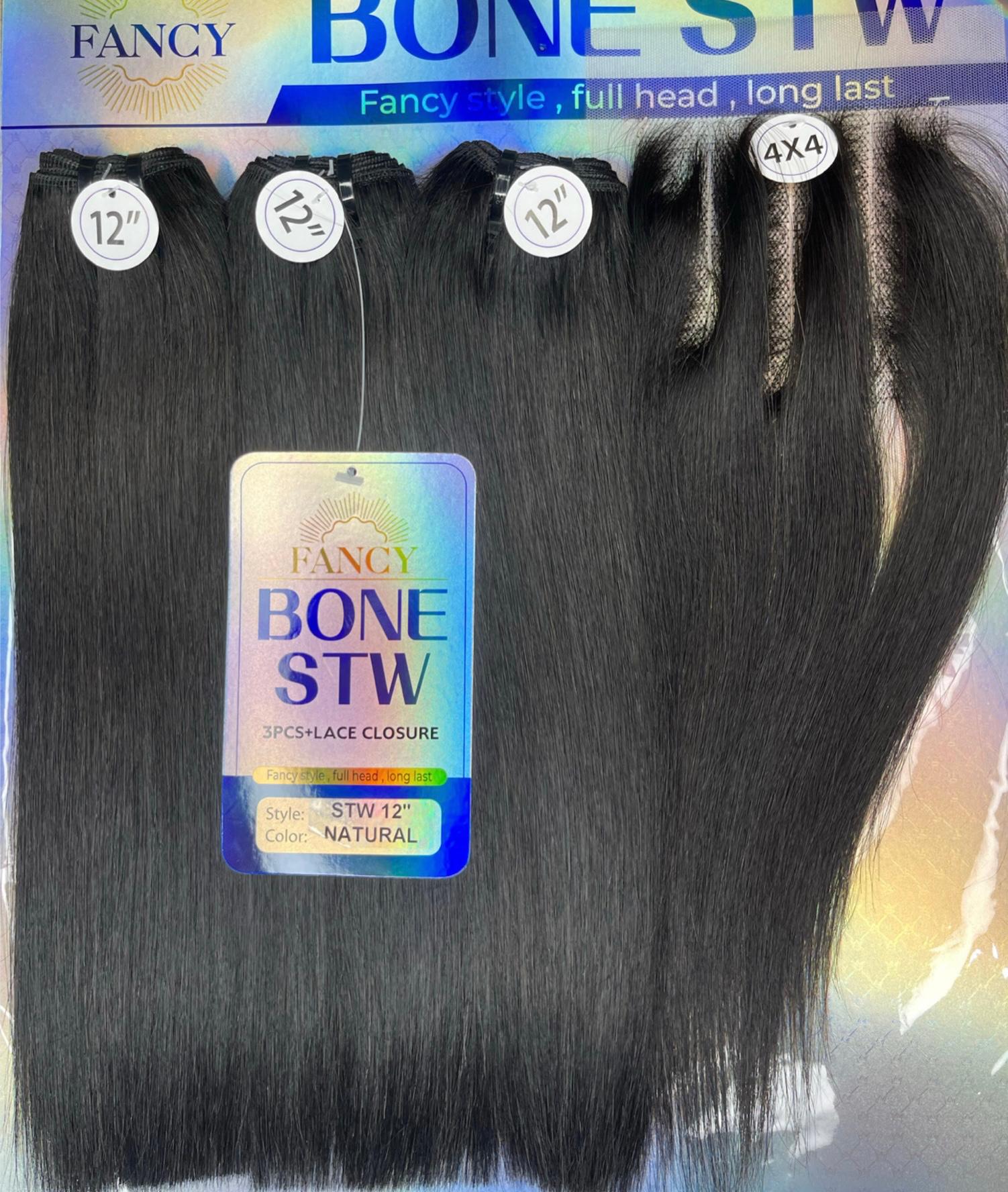 Fancy Bone Straight Black+4*4 Closure
