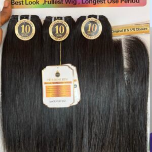 7 Sta Vietnamese Bone Straight +5*5 Closure