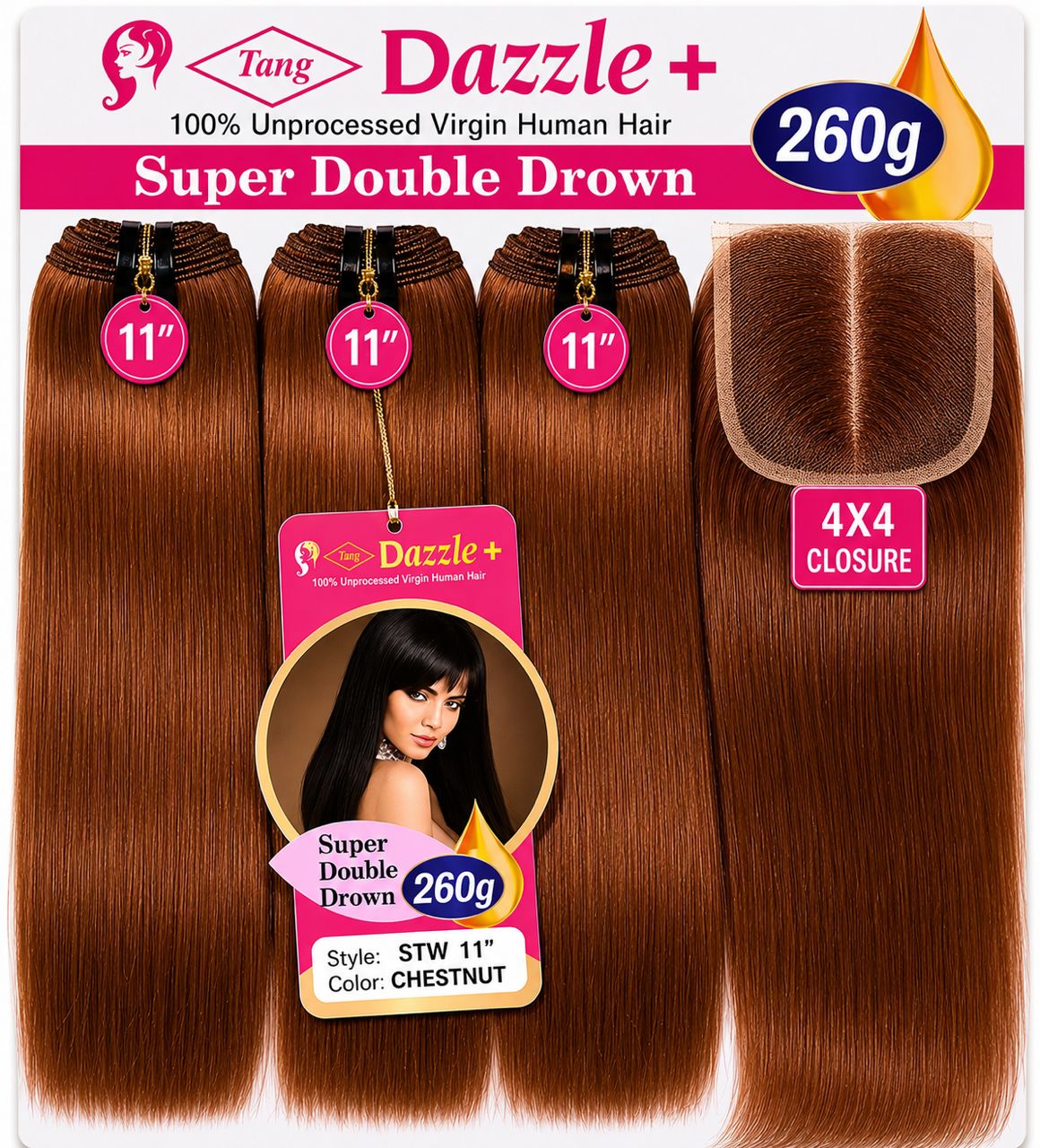 Dazzle Plus Stw+ Closure Chestnut