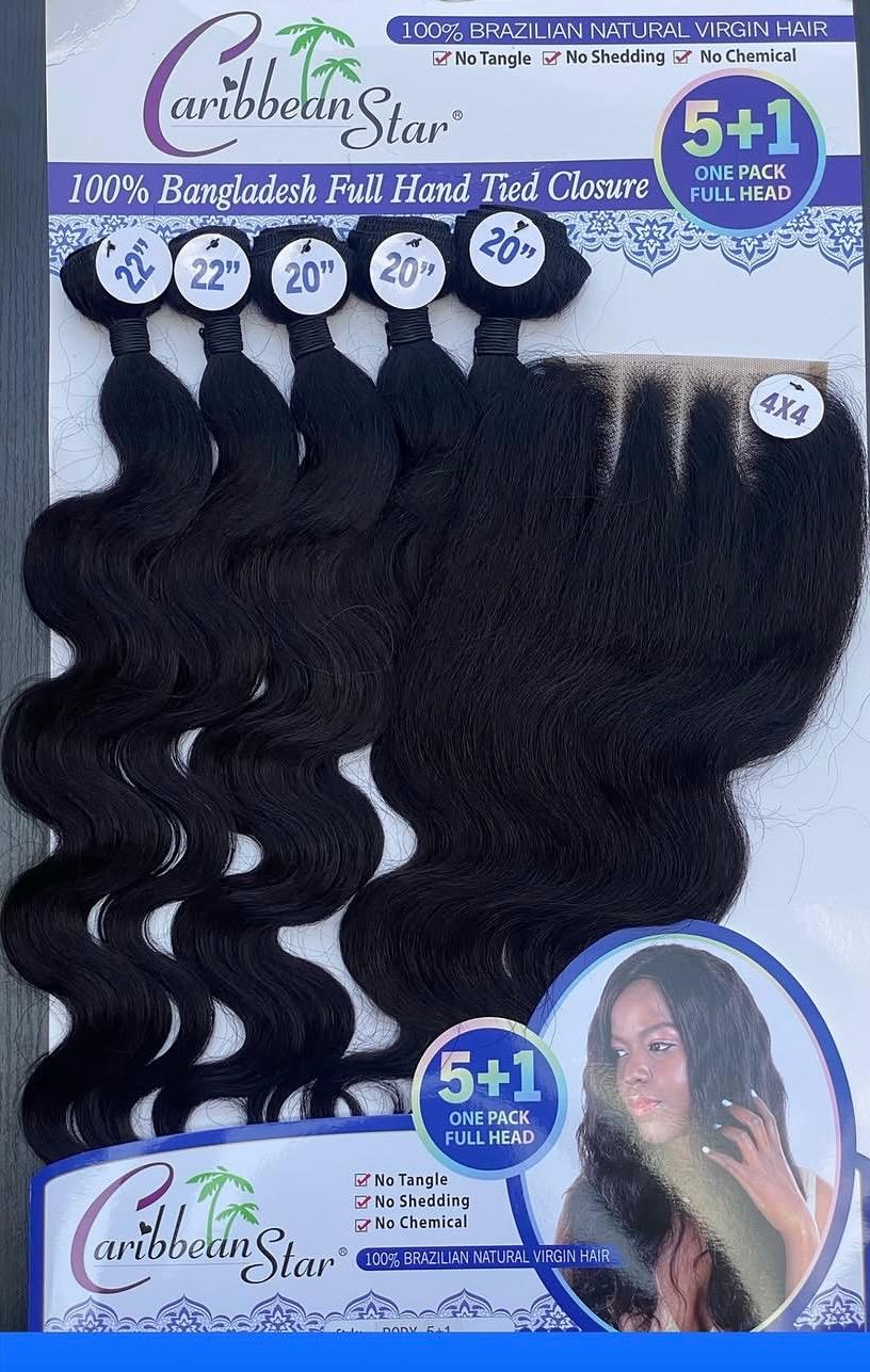 Carribeean Star Body + Closure 20"22"